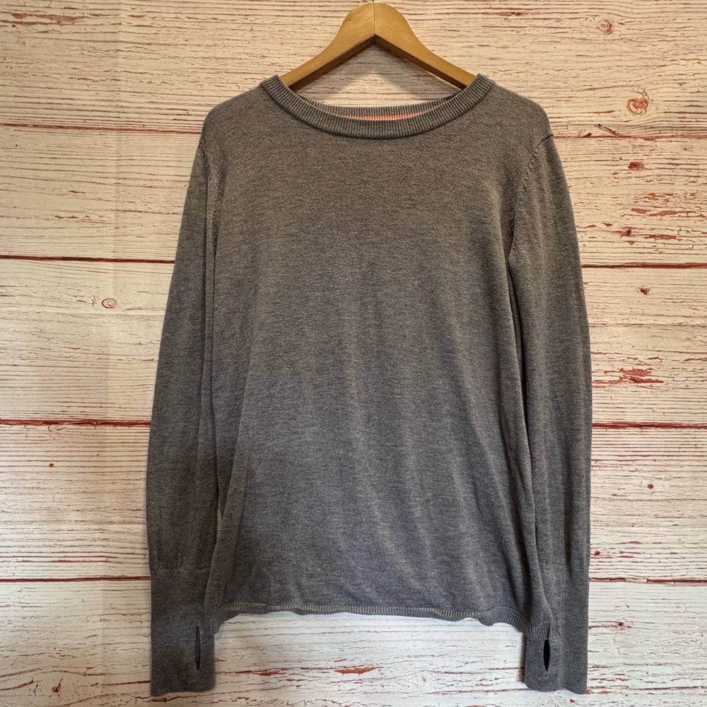 Lululemon Bring It Backbend Sweater in Heathered Medium Grey Sz 6 - Picture 6 of 10